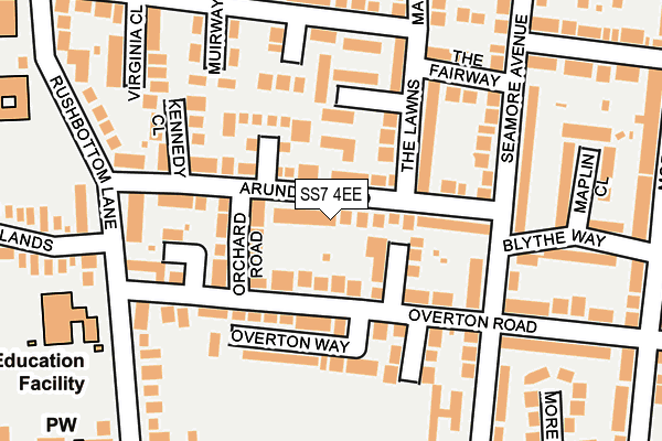 SS7 4EE map - OS OpenMap – Local (Ordnance Survey)