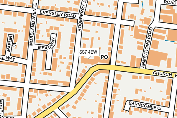 SS7 4EW map - OS OpenMap – Local (Ordnance Survey)