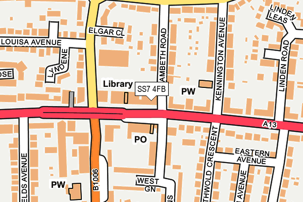 SS7 4FB map - OS OpenMap – Local (Ordnance Survey)