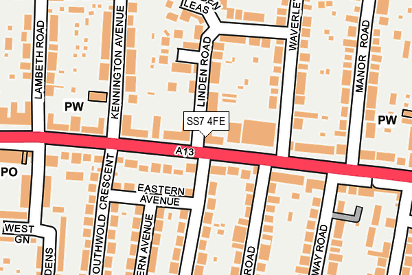 SS7 4FE map - OS OpenMap – Local (Ordnance Survey)