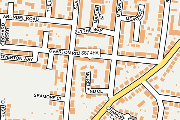 SS7 4HA map - OS OpenMap – Local (Ordnance Survey)