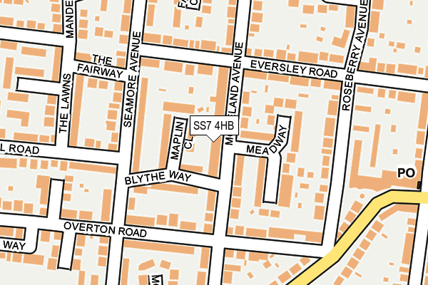 SS7 4HB map - OS OpenMap – Local (Ordnance Survey)