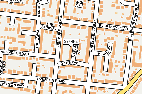 SS7 4HE map - OS OpenMap – Local (Ordnance Survey)