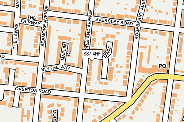 SS7 4HF map - OS OpenMap – Local (Ordnance Survey)