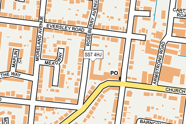 SS7 4HJ map - OS OpenMap – Local (Ordnance Survey)