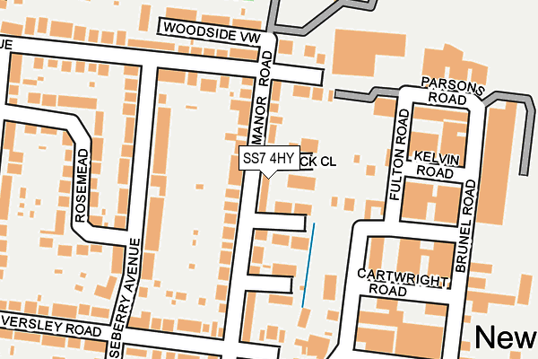 SS7 4HY map - OS OpenMap – Local (Ordnance Survey)