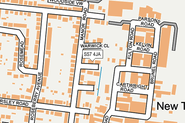 SS7 4JA map - OS OpenMap – Local (Ordnance Survey)