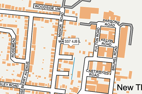 SS7 4JB map - OS OpenMap – Local (Ordnance Survey)