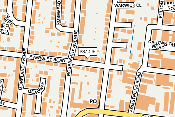 SS7 4JE map - OS OpenMap – Local (Ordnance Survey)