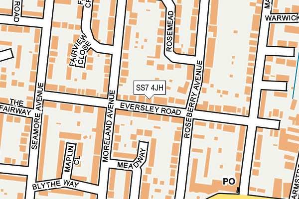 SS7 4JH map - OS OpenMap – Local (Ordnance Survey)