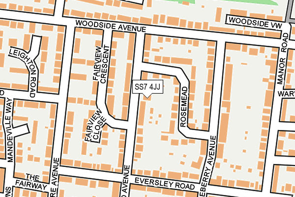 SS7 4JJ map - OS OpenMap – Local (Ordnance Survey)