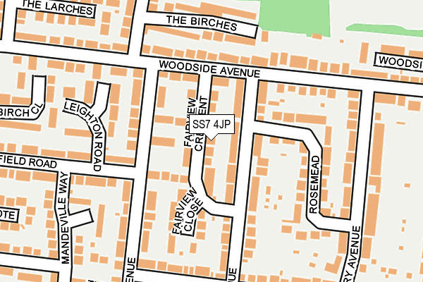 SS7 4JP map - OS OpenMap – Local (Ordnance Survey)