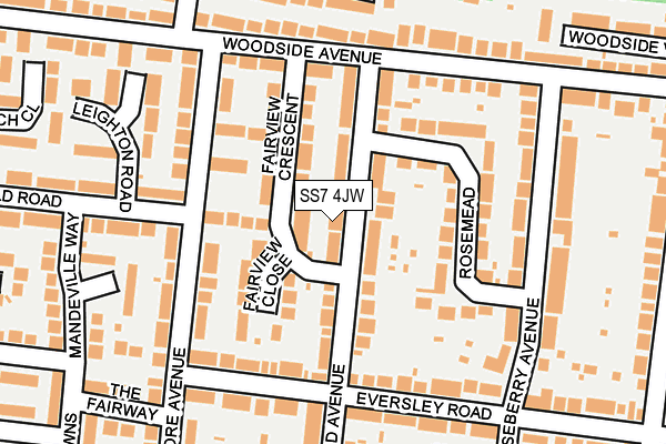 SS7 4JW map - OS OpenMap – Local (Ordnance Survey)