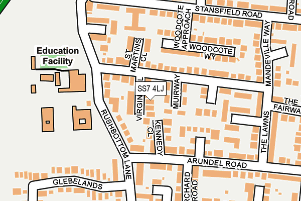 SS7 4LJ map - OS OpenMap – Local (Ordnance Survey)