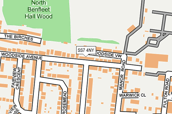 SS7 4NY map - OS OpenMap – Local (Ordnance Survey)