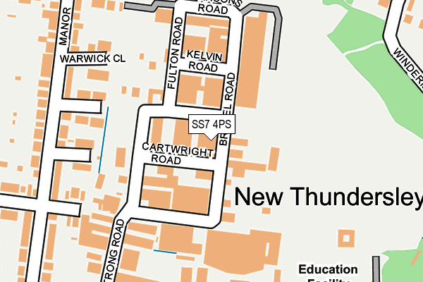 Map of THUNDERSLEY DEVELOPMENTS LIMITED at local scale