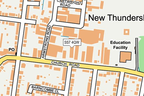 SS7 4QW map - OS OpenMap – Local (Ordnance Survey)