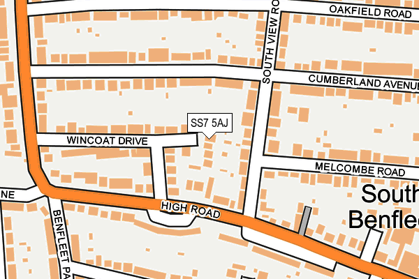 SS7 5AJ map - OS OpenMap – Local (Ordnance Survey)