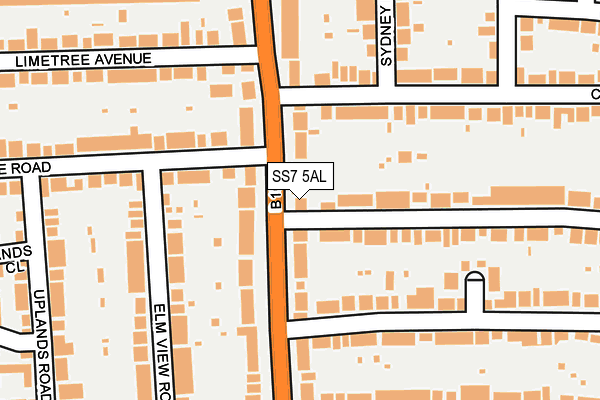 SS7 5AL map - OS OpenMap – Local (Ordnance Survey)