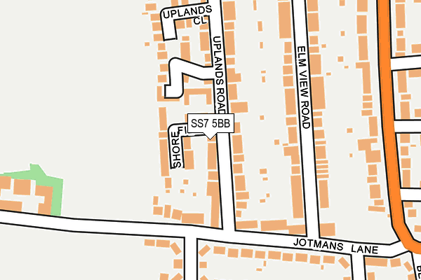 SS7 5BB map - OS OpenMap – Local (Ordnance Survey)