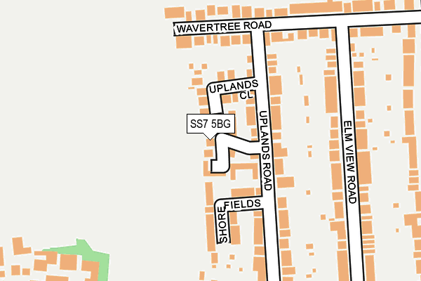 SS7 5BG map - OS OpenMap – Local (Ordnance Survey)