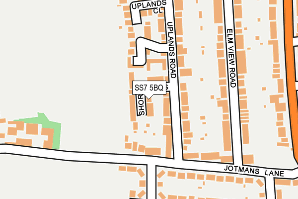 SS7 5BQ map - OS OpenMap – Local (Ordnance Survey)