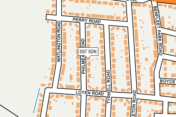 SS7 5DN map - OS OpenMap – Local (Ordnance Survey)