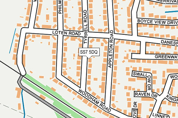 SS7 5DQ map - OS OpenMap – Local (Ordnance Survey)