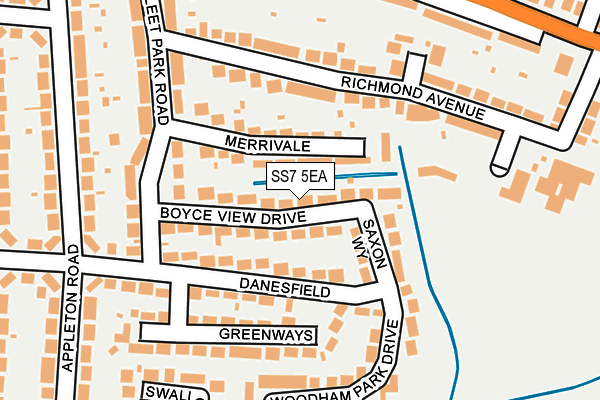 SS7 5EA map - OS OpenMap – Local (Ordnance Survey)