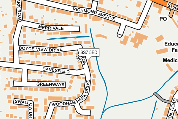 SS7 5ED map - OS OpenMap – Local (Ordnance Survey)