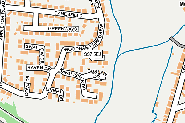 SS7 5EJ map - OS OpenMap – Local (Ordnance Survey)