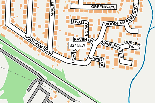 SS7 5EW map - OS OpenMap – Local (Ordnance Survey)