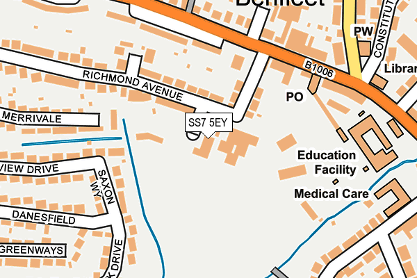 SS7 5EY map - OS OpenMap – Local (Ordnance Survey)