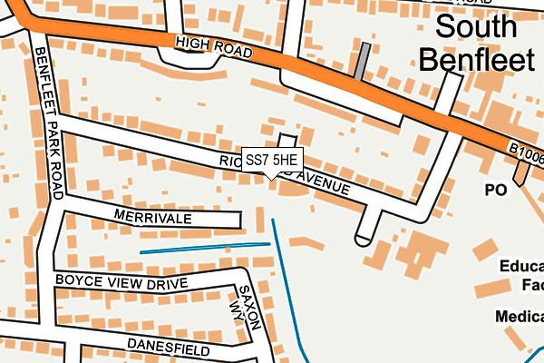 SS7 5HE map - OS OpenMap – Local (Ordnance Survey)