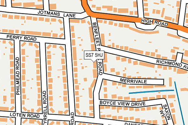 SS7 5HJ map - OS OpenMap – Local (Ordnance Survey)