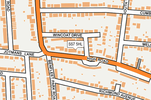 SS7 5HL map - OS OpenMap – Local (Ordnance Survey)