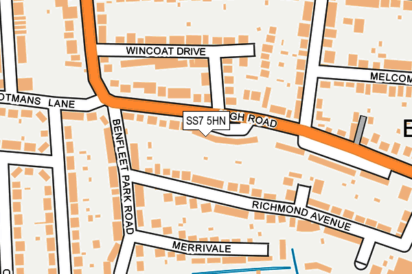 SS7 5HN map - OS OpenMap – Local (Ordnance Survey)