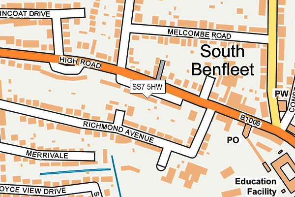 SS7 5HW map - OS OpenMap – Local (Ordnance Survey)