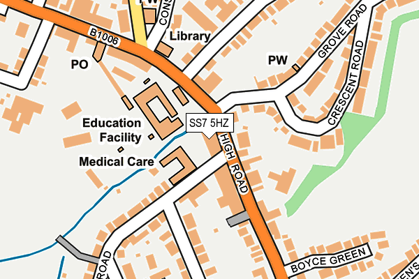 SS7 5HZ map - OS OpenMap – Local (Ordnance Survey)