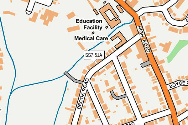 SS7 5JA map - OS OpenMap – Local (Ordnance Survey)