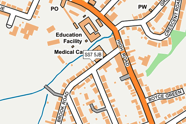 SS7 5JB map - OS OpenMap – Local (Ordnance Survey)