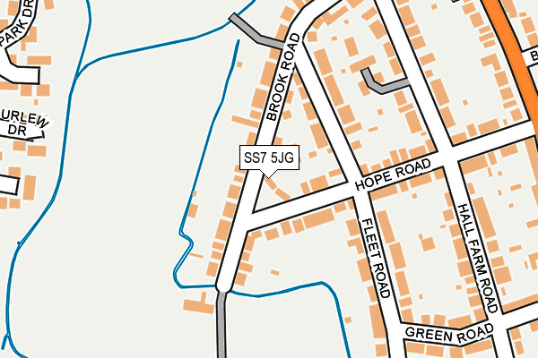 SS7 5JG map - OS OpenMap – Local (Ordnance Survey)