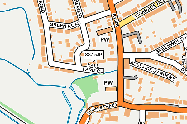 SS7 5JP map - OS OpenMap – Local (Ordnance Survey)