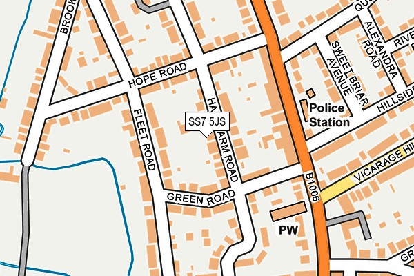SS7 5JS map - OS OpenMap – Local (Ordnance Survey)