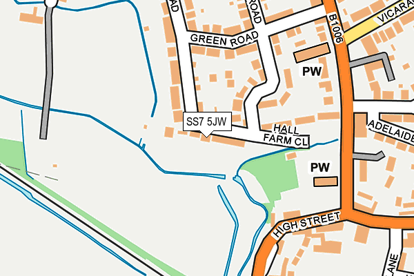 SS7 5JW map - OS OpenMap – Local (Ordnance Survey)
