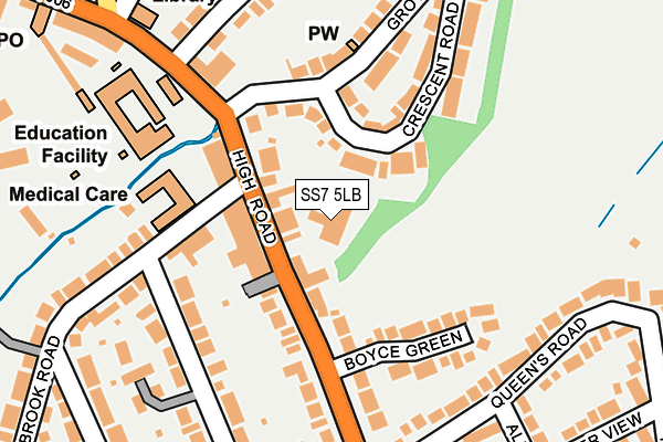 SS7 5LB map - OS OpenMap – Local (Ordnance Survey)