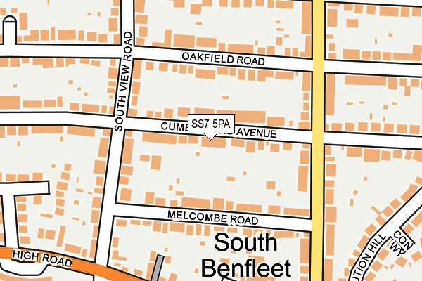 SS7 5PA map - OS OpenMap – Local (Ordnance Survey)