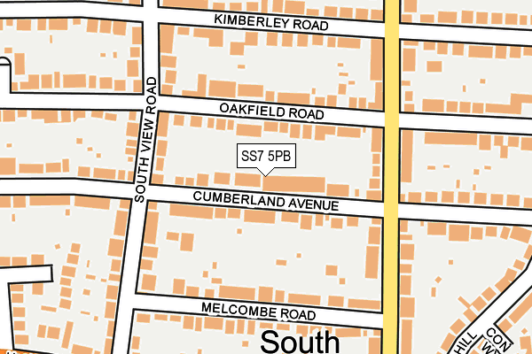 SS7 5PB map - OS OpenMap – Local (Ordnance Survey)