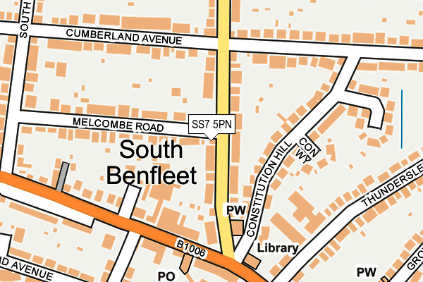 SS7 5PN map - OS OpenMap – Local (Ordnance Survey)