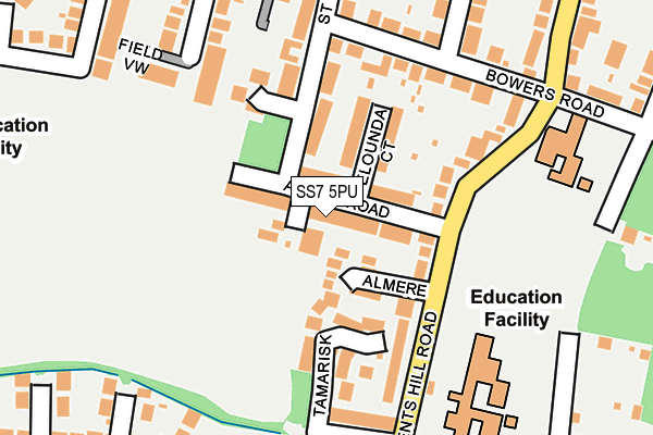 SS7 5PU map - OS OpenMap – Local (Ordnance Survey)